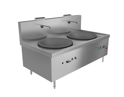 燃氣雙頭大炒爐 尺寸:2100x1200x800+450mm